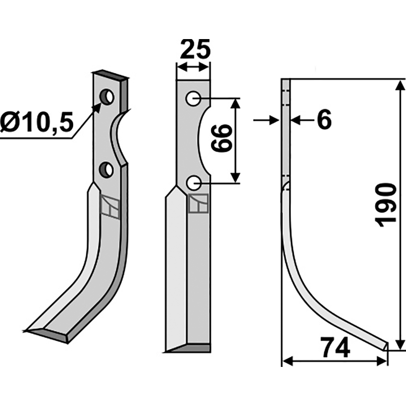 FER-25R Fräsmesser, rechte Ausführung Eurosystem|Ferrari 0305064115 Fräsmesser, rechte Ausführung IHOF FER-25R
