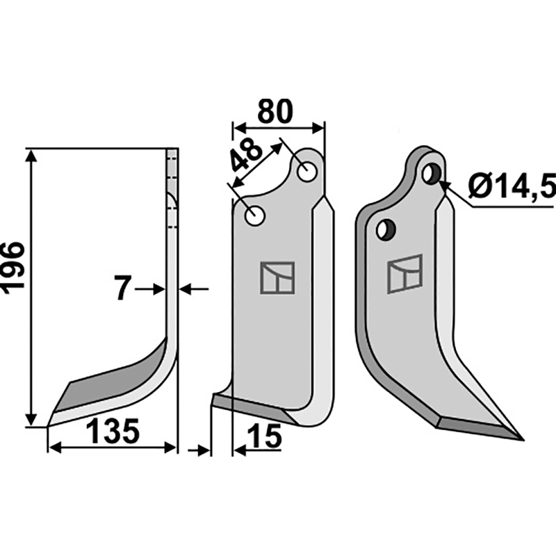 MAS-37L Fräsmesser, linke Ausführung Maschio/Gaspardo|Forigo-Roteritalia 29100406 Fräsmesser, linke Ausführung IHOF MAS-37L