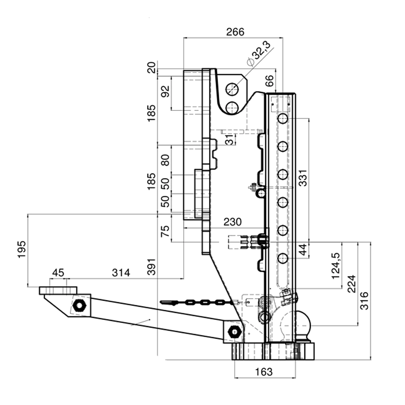 Anhängebock Scharmüller MB-Trac mit K80 MB-Trac 1100 bis 1800 330mm-tiefe Variante 