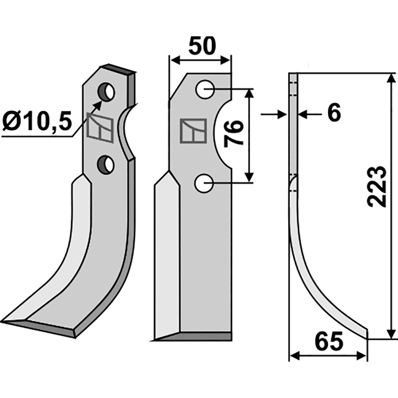 BAR-24R Fräsmesser, rechte Ausführung Barbieri 1104 Fräsmesser, rechte Ausführung IHOF BAR-24R