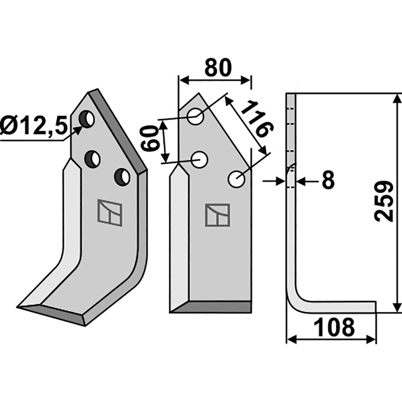 PEG-10R Fräsmesser, rechte Ausführung Pegoraro 1675 Fräsmesser, rechte Ausführung IHOF PEG-10R