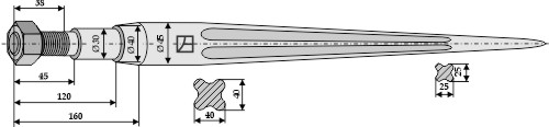 Frontladerzinken 890mm