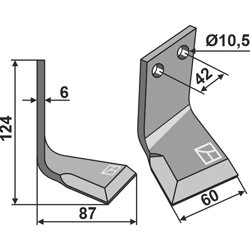 R2 071.020D Rotorzinken, rechte Ausführung IHOF R.O-08R