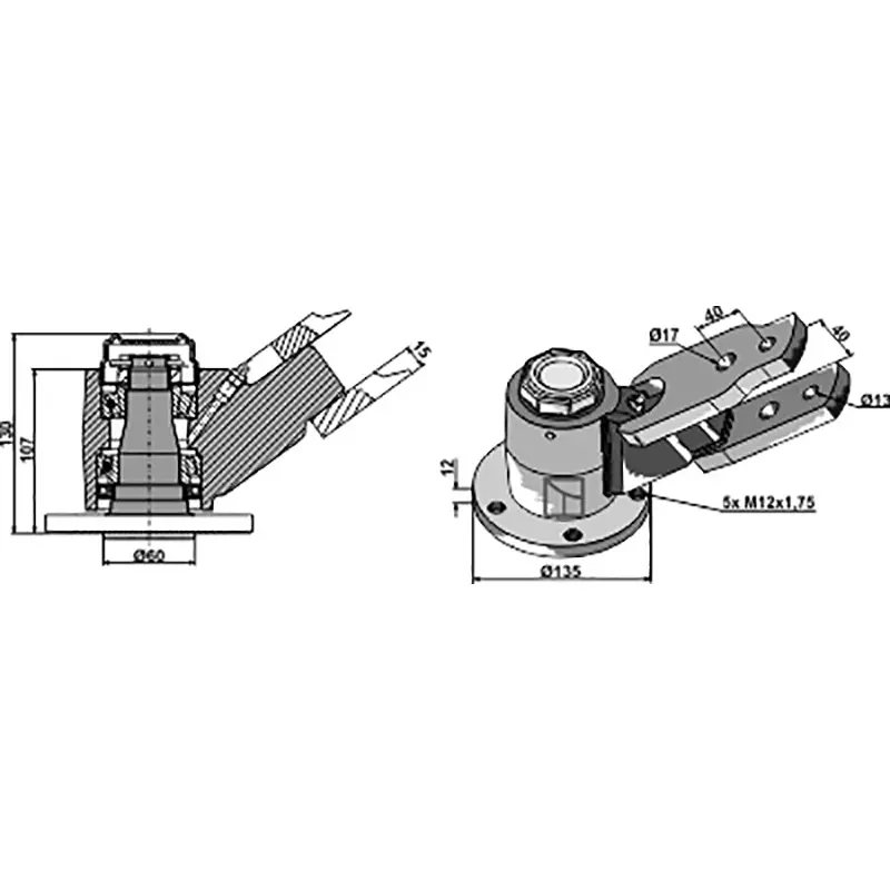 Landwirtschaft Bodenbearbeitung Scheibeneggen Zubehör Lager mit Stiel