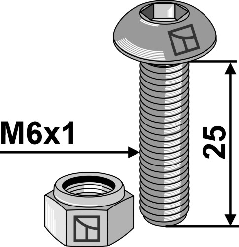 Flachrundschraube M6x1x25 mit Innensechskant