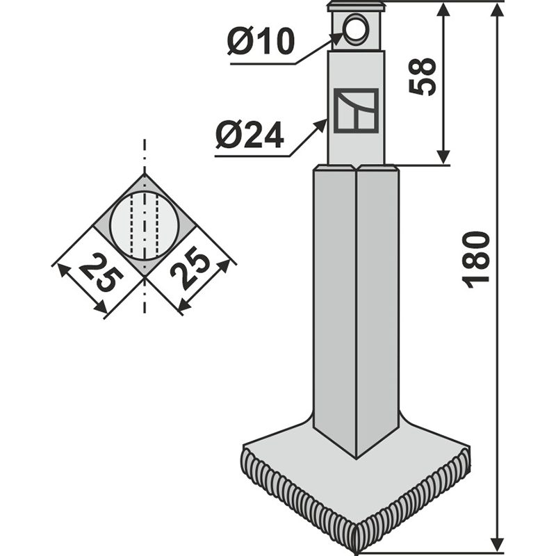 RH90S Mulch- und Rotorzinken Rau Mulch- und Rotorzinken IHOF RH90S