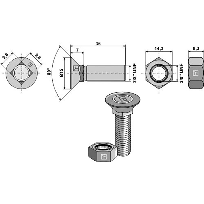 Landwirtschaft Bodenbearbeitung Grubber Schare & Leitbleche Pflugschraube 3/8'' Landwirtschaft Bodenbearbeitung Grubber Schare & Leitbleche Pflugschraube 3/8''