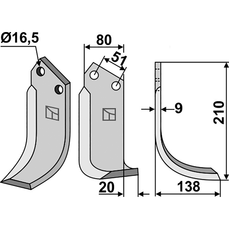 HOW-08R Fräsmesser, rechte Ausführung Howard 9951 Fräsmesser, rechte Ausführung IHOF HOW-08R