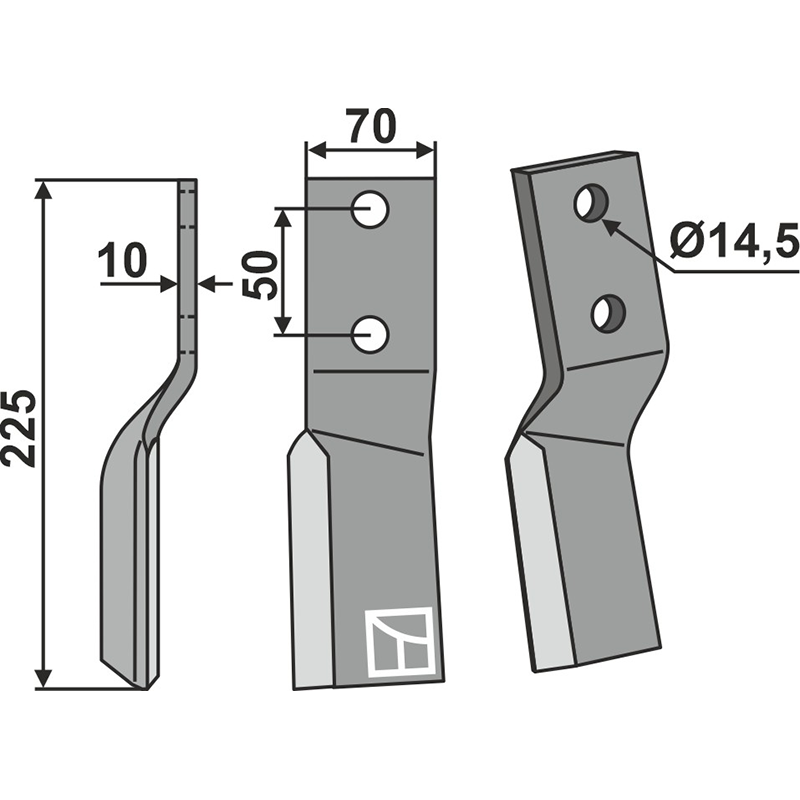 VIG-01L Rotorzinken, linke Ausführung Vigolo Rotorzinken, linke Ausführung IHOF VIG-01L