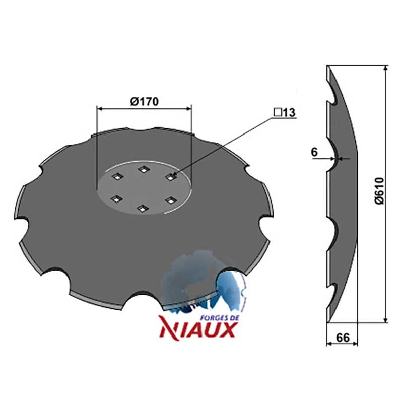 Landwirtschaft Bodenbearbeitung Scheibeneggen Scheibe mit flachem Ansatz gezackt Lemken|Niaux Landwirtschaft Bodenbearbeitung Scheibeneggen Scheibe mit flachem Ansatz gezackt Lemken|Niaux