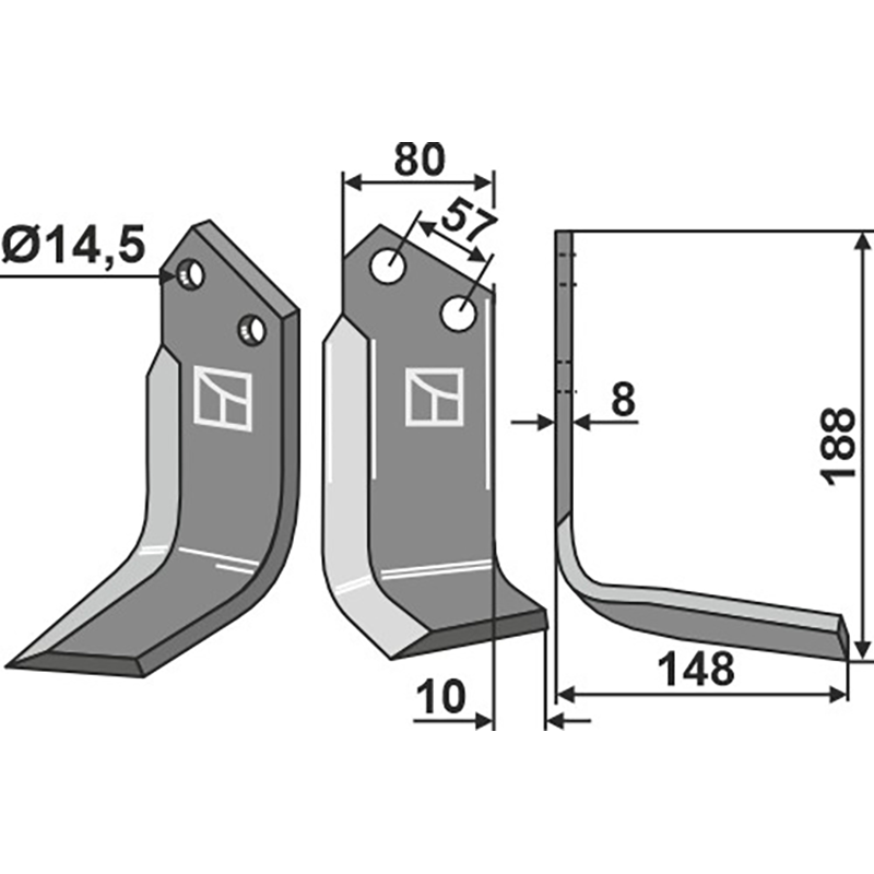CEL-76R Fräsmesser, rechte Ausführung Celli 722594 Fräsmesser, rechte Ausführung IHOF CEL-76R