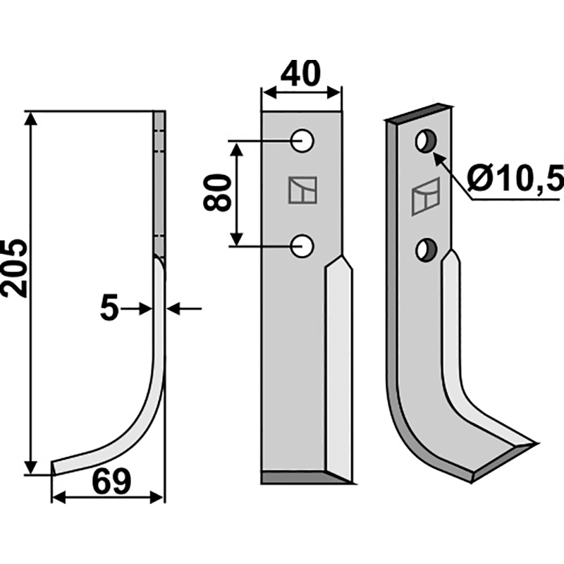 FMO-03L Fräsmesser, linke Ausführung FM-Matras S Fräsmesser, linke Ausführung IHOF FMO-03L