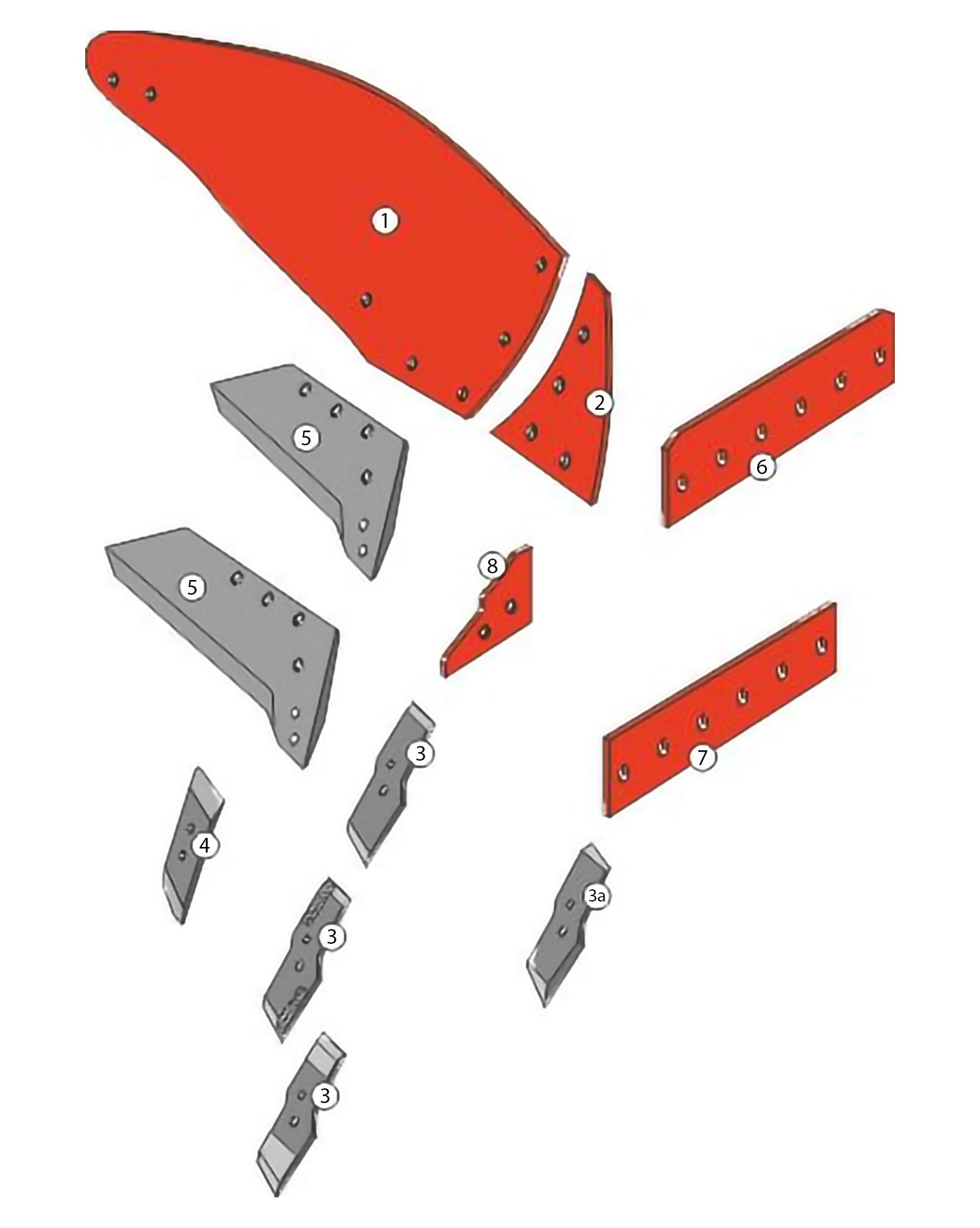 Explosionszeichnung Kuhn Pflugkörper Typ SK