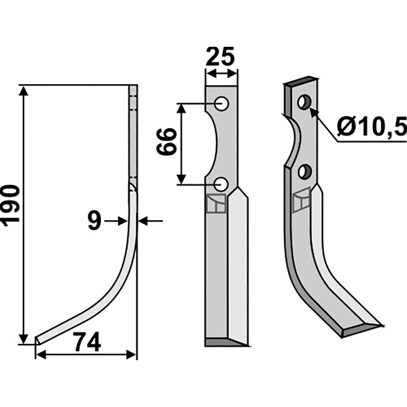 FER-25L Fräsmesser, linke Ausführung Eurosystem|Ferrari 0305064114 Fräsmesser, linke Ausführung IHOF FER-25L