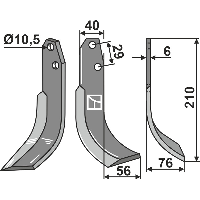 BER-23R Fräsmesser, rechte Ausführung Oosterlaan Fräsmesser, rechte Ausführung IHOF BER-23R