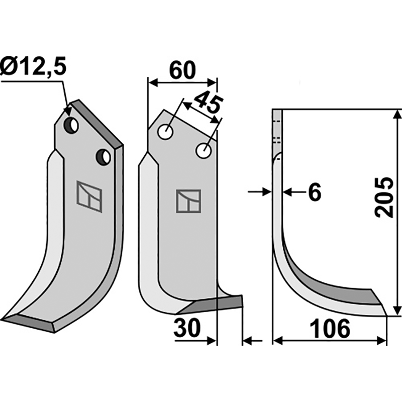 NAR-03R Fräsmesser, rechte Ausführung Nardi 5C5009 Fräsmesser, rechte Ausführung IHOF NAR-03R