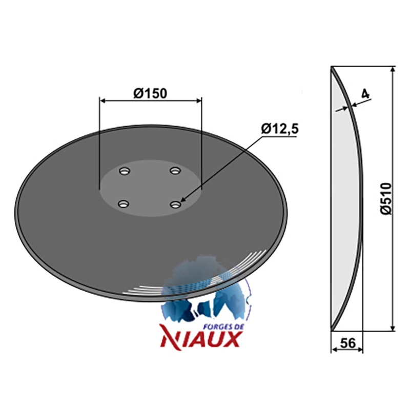 Landwirtschaft Bodenbearbeitung Scheibeneggen Scheibe mit flachem Ansatz glatt Pöttinger|Niaux Landwirtschaft Bodenbearbeitung Scheibeneggen Scheibe mit flachem Ansatz glatt Pöttinger|Niaux