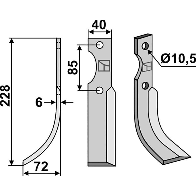 M.Gi.Bi Fräsmesser, linke Ausführung IHOF MGB-01L