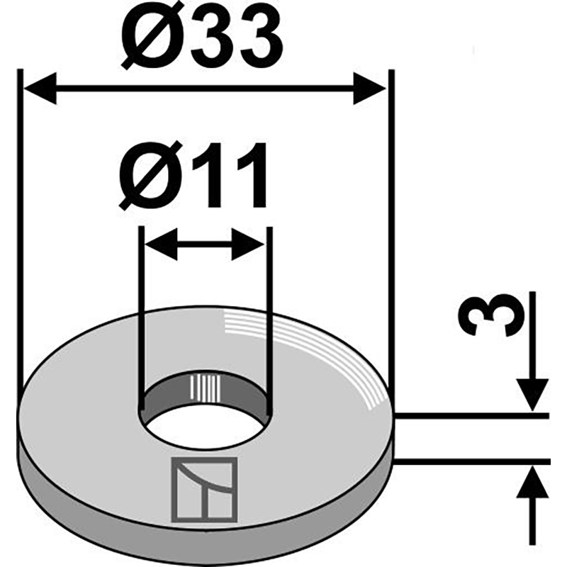 Landwirtschaft Bodenbearbeitung Grubber Schare & Leitbleche Scheibe Ø33x3xØ11 Landwirtschaft Bodenbearbeitung Grubber Schare & Leitbleche Scheibe Ø33x3xØ11