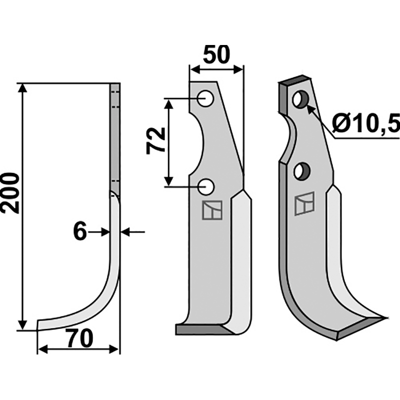 CAS-12L Fräsmesser, linke Ausführung Casorzo SU4 - CU6 Fräsmesser, linke Ausführung IHOF CAS-12L