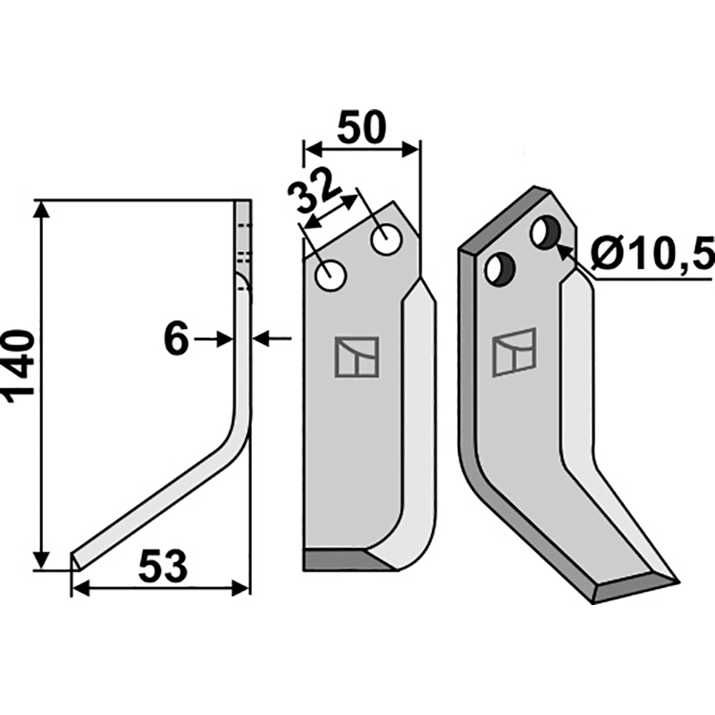 PAS-09L Fräsmesser, linke Ausführung Pasquali 591-F901 (HP6) - 500096 Fräsmesser, linke Ausführung IHOF PAS-09L