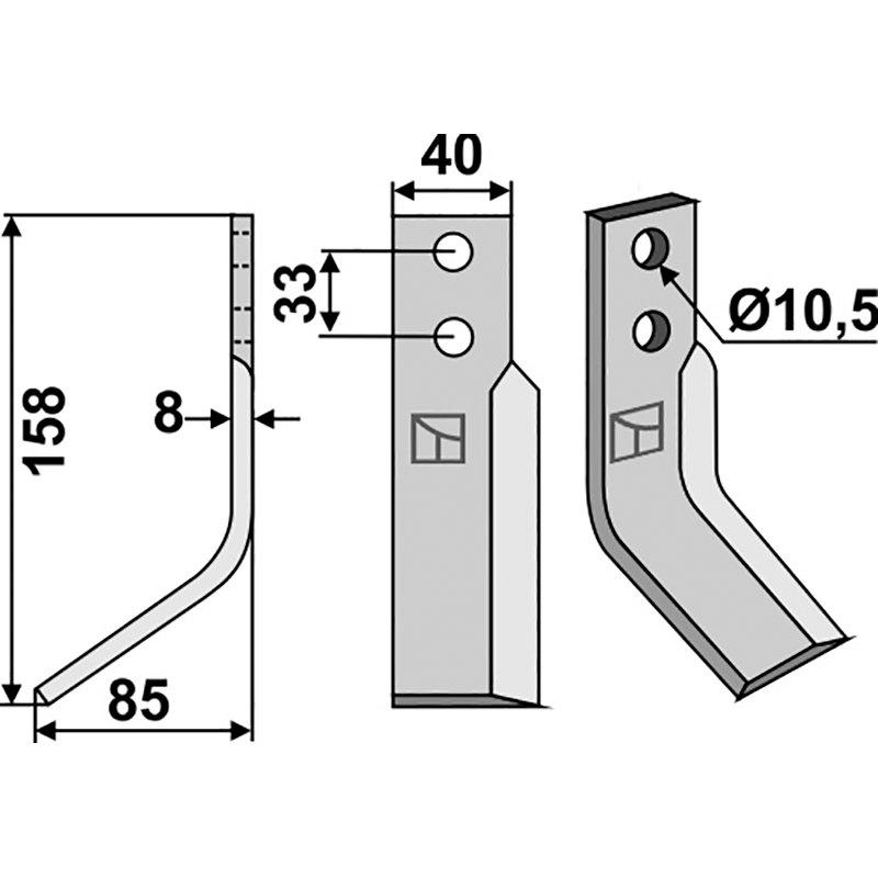 ZAP-06L Fräsmesser, linke Ausführung Zappator Z2-Z3 Fräsmesser, linke Ausführung IHOF ZAP-06L