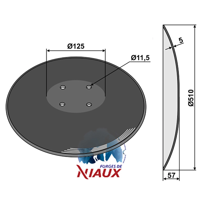 Landwirtschaft Bodenbearbeitung Scheibeneggen Scheibe mit flachem Ansatz glatt Amazone / BBG Scheibe flacher Ansatz glatt passend für Amazone Catros