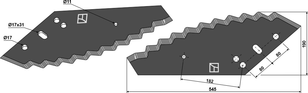 Futtermischwagenmesser - Hartmetallbeschichtet