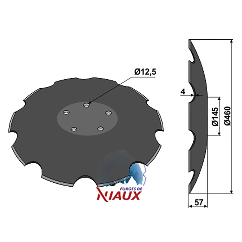 Landwirtschaft Bodenbearbeitung Scheibeneggen Scheibe mit flachem Ansatz gezackt Farmet|Niaux Landwirtschaft Bodenbearbeitung Scheibeneggen Scheibe mit flachem Ansatz gezackt Farmet|Niaux