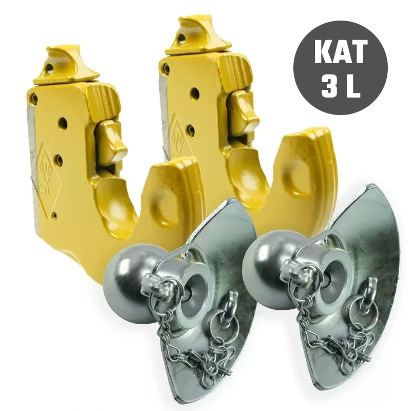 Schnellkuppler von WALTERSCHEID KAT 3L (2 x 1208555) mit 2 x Fangprofil Kat 3 WALTERSCHEID Fanghakensatz KAT 3L (2 x 1208555) Set mit Fangprofile
