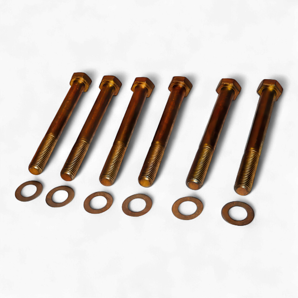 ROCKINGER Befestigungssatz ROE71352 zur Montage von RO 880/RO 889 Anhängeböcken, passend u. a. zu RO880B14000, RO880L14300 (JCB 8000) und mehreren John-Deere-Ausführungen (6000/7000/8000, 6R); Montageset mit 6× M20×180.