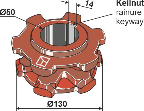 Nusskettenrad Ø130 |69-6-764 Industriehof Scherenbostel | Nusskettenrad Ø130 (69-6-764)