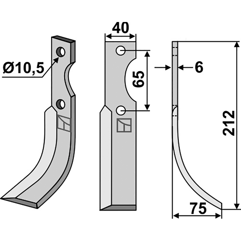 NID-13R Fräsmesser, rechte Ausführung Nibbi Decimo Fräsmesser, rechte Ausführung IHOF NID-13R