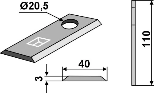 Rotorklinge 110x40mm passend für Agram Rotorklinge 110x40mm passend für Agram