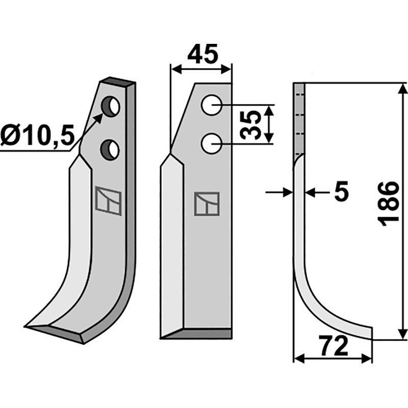 NID-05R Fräsmesser, rechte Ausführung Nibbi Decimo Fräsmesser, rechte Ausführung IHOF NID-05R