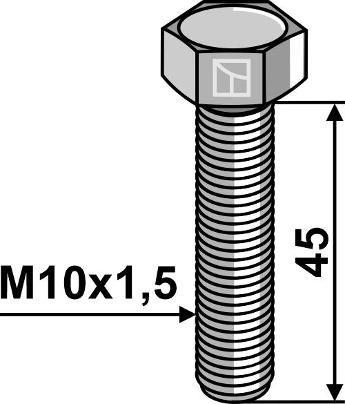 Sechskantschraube M10x1,5x45 ohne Mutter - galvanisch verzinkt