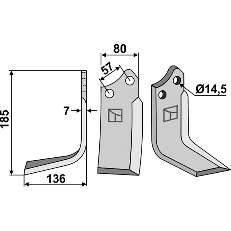 MUR-14L Fräsmesser, linke Ausführung Muratori 120128 Fräsmesser, linke Ausführung IHOF MUR-14L