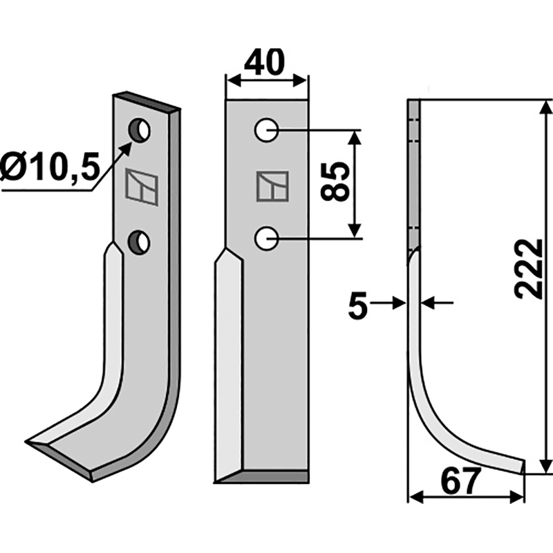 M.A.B. Bocchini Fräsmesser, rechte Ausführung IHOF MAB-08R