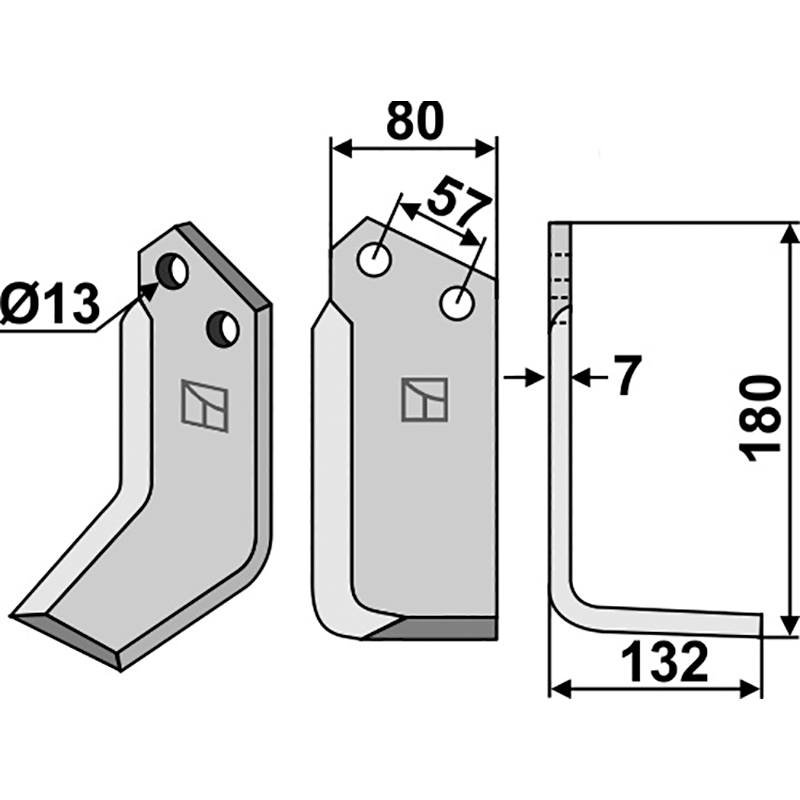 Howard|Agricom 3901(63593) Fräsmesser, rechte Ausführung IHOF HOW-04R