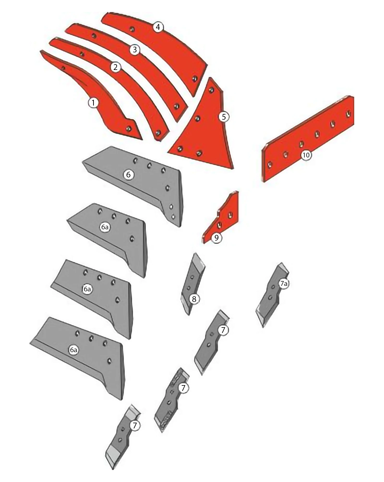 Explosionszeichnung Kuhn Pflugkörper Typ V-LP