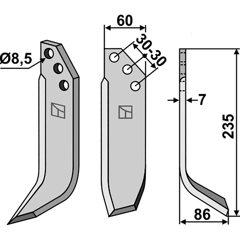 KUH-14R Fräsmesser, rechte Ausführung Kuhn 596031 Fräsmesser, rechte Ausführung IHOF KUH-14R
