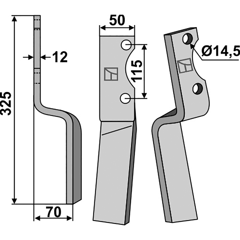 HOW-54L Rotorzinken, linke Ausführung Howard 181745 Rotorzinken, linke Ausführung IHOF HOW-54L
