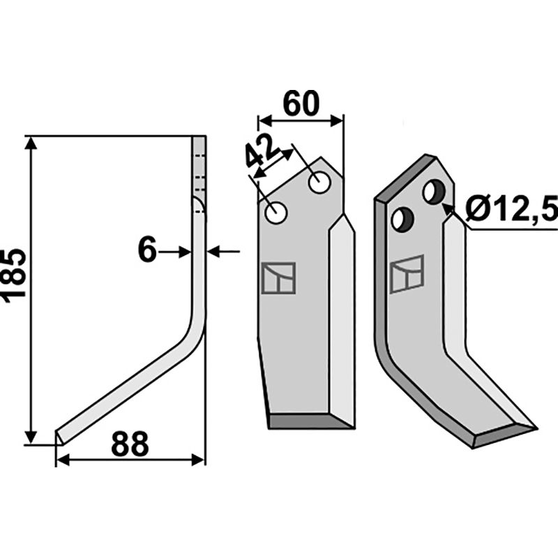 PAS-04L Fräsmesser, linke Ausführung Pasquali N.F. 592/598 - 500113 Fräsmesser, linke Ausführung IHOF PAS-04L