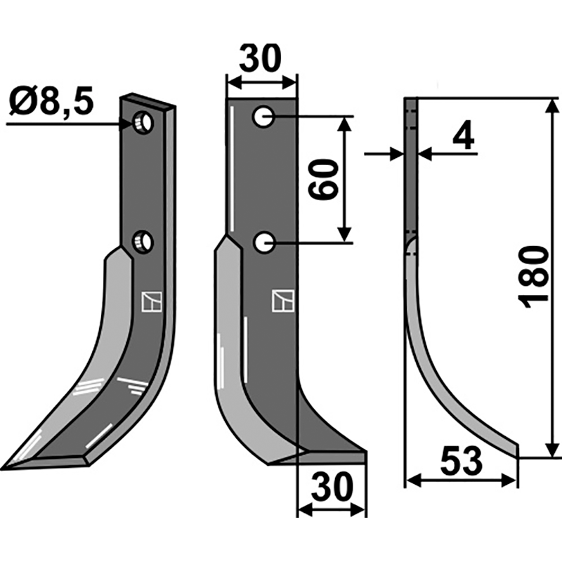 HON-13R Fräsmesser, rechte Ausführung Honda F.201 Fräsmesser, rechte Ausführung IHOF HON-13R