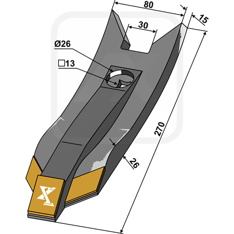 Hartmetalschar für KARAT Grubber Schar Hartmetal passend für LEMKEN KARAT