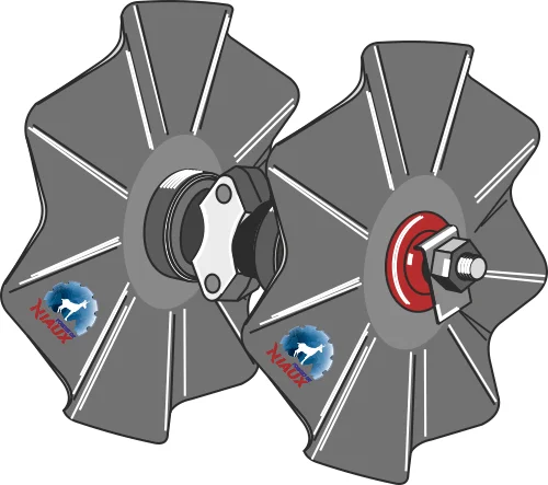 Scheibeneggen-Nachläufer mit gewellten Scheiben Ø450 | 310-167 Industriehof Scherenbostel | Scheibeneggen-Nachläufer mit gewellten Scheiben Ø450 (310-167)