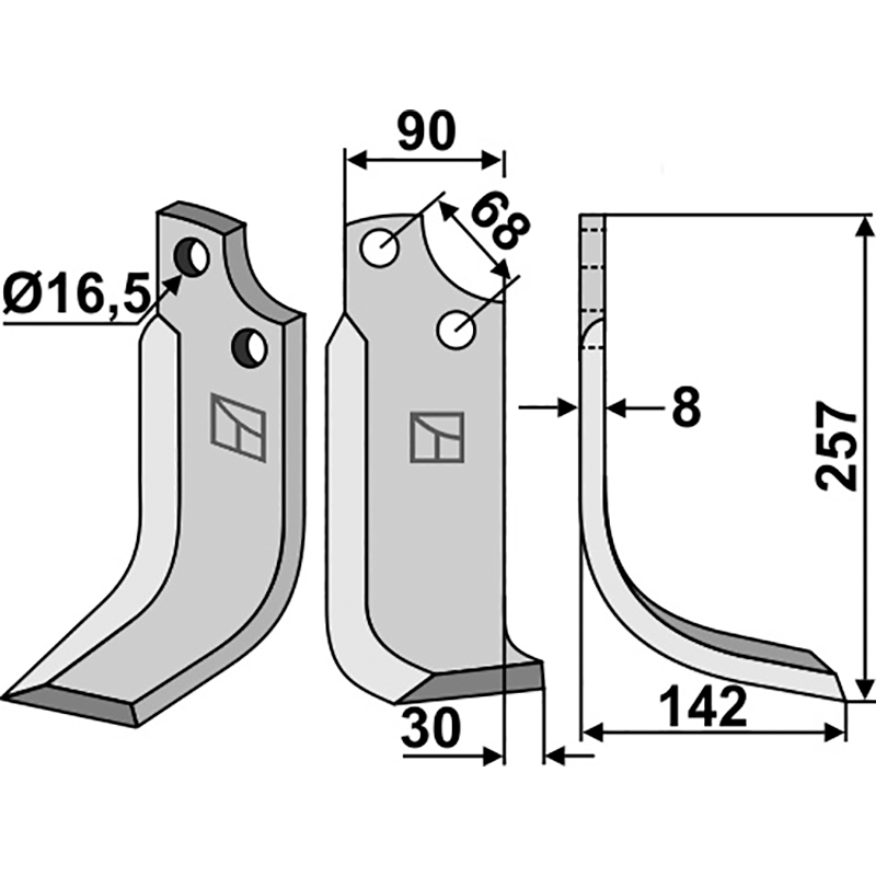 MAS-06R Fräsmesser, rechte Ausführung Maschio/Gaspardo 20100412 Fräsmesser, rechte Ausführung IHOF MAS-06R