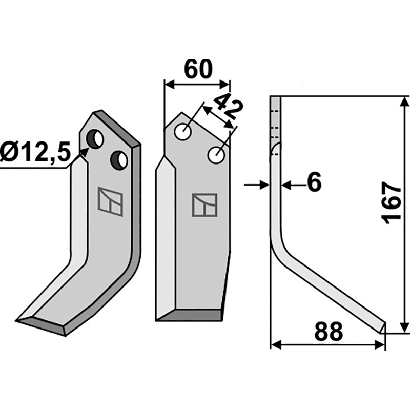 PAS-13R Fräsmesser, rechte Ausführung Pasquali NF 557 - 500093 Fräsmesser, rechte Ausführung IHOF PAS-13R