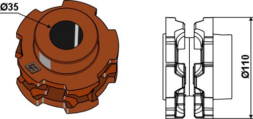 Nusskettenrad Ø110 |69-6-502 Industriehof Scherenbostel | Nusskettenrad Ø110 (69-6-502)