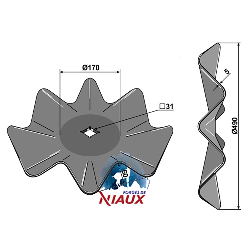Landwirtschaft Bodenbearbeitung Scheibeneggen Scheibe gewellt Niaux